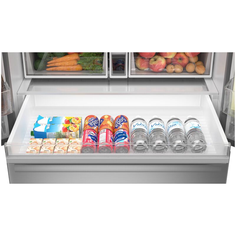 Sharp 36 in. 28.9 cu. ft. Garage-Ready French Door Refrigerator with Ice & Water Dispenser - Stainless Steel, , hires