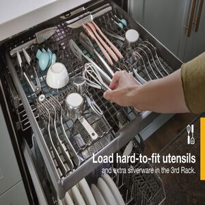 Whirlpool 24 in. Built-In Dishwasher with Top Control, 47 dBA Sound Level, 13 Place Settings, 5 Wash Cycles & Sanitize Cycle - Black, , hires