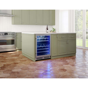 Zephyr Presrv Series 24 in. Compact Built-In/Freestanding 5.2 cu. ft. Wine Cooler with 45 Bottle Capacity, Dual Temperature Zone & Digital Control - Stainless Steel, , hires