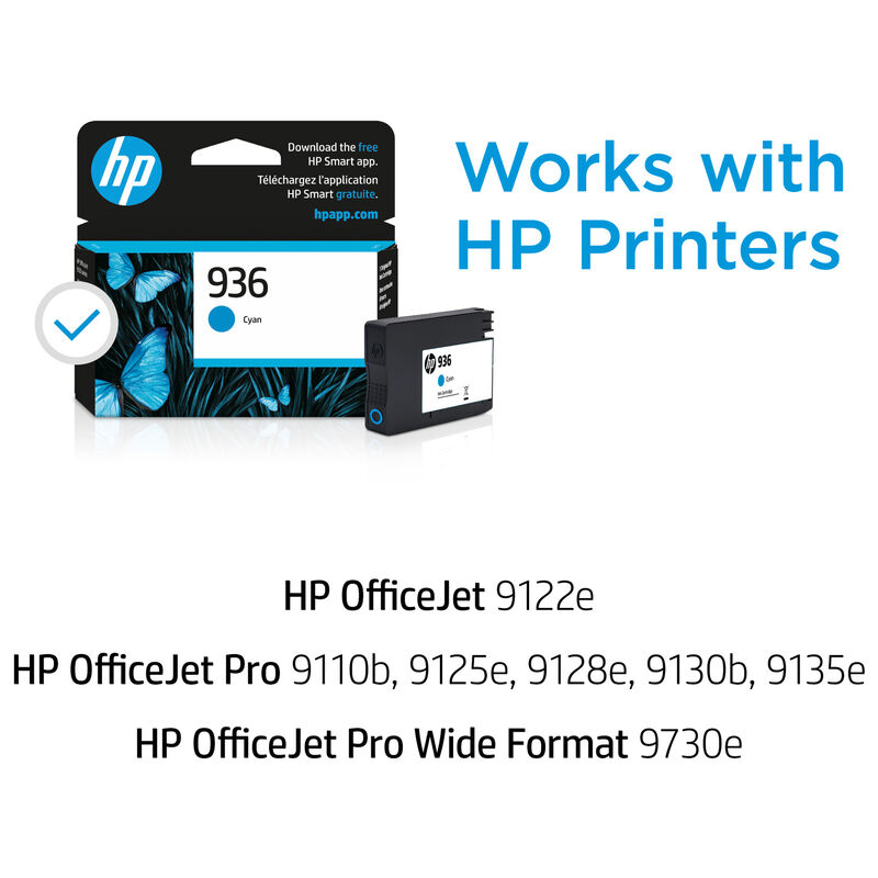 HP 936 Cyan Ink Cartridge, , hires