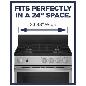 GE 24 in. 2.9 cu. ft. Gas Range with 4 Sealed Burners - Stainless Steel, , hires
