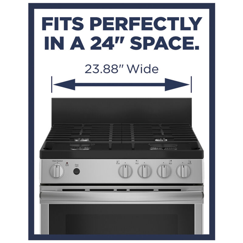 GE 24 in. 2.9 cu. ft. Gas Range with 4 Sealed Burners - Stainless Steel, , hires
