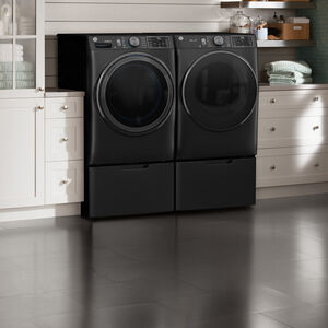 GE 28 in. 7.8 cu. ft. Smart Stackable Gas Dryer with Sensor Dry, Sanitize & Steam Cycle - Carbon Graphite, Carbon Graphite, hires