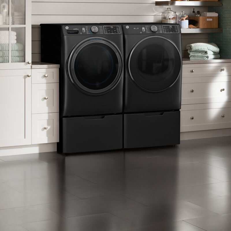 GE 28 in. 7.8 cu. ft. Smart Stackable Gas Dryer with Sensor Dry, Sanitize & Steam Cycle - Carbon Graphite, Carbon Graphite, hires