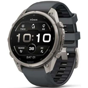 Garmin fenix 9 Pro 47 mm, AMOLED Smart Watch - Titanium with Graphite/Black Silicone Band, , hires