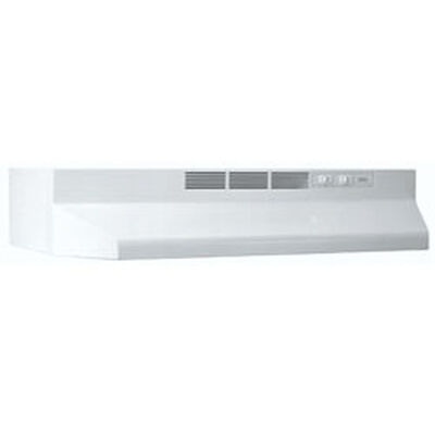 Broan 41000 Series 30 in. Standard Style Range Hood with 2 Speed Settings, Ductless Venting & Incandescent Light - White | 413001