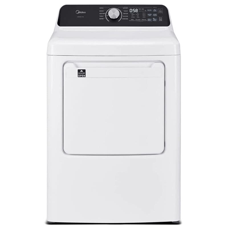 Midea 27 in. 7.0 cu. ft. Smart Electric Dryer with Sensor Dry & Sanitize Cycle - White, White, hires