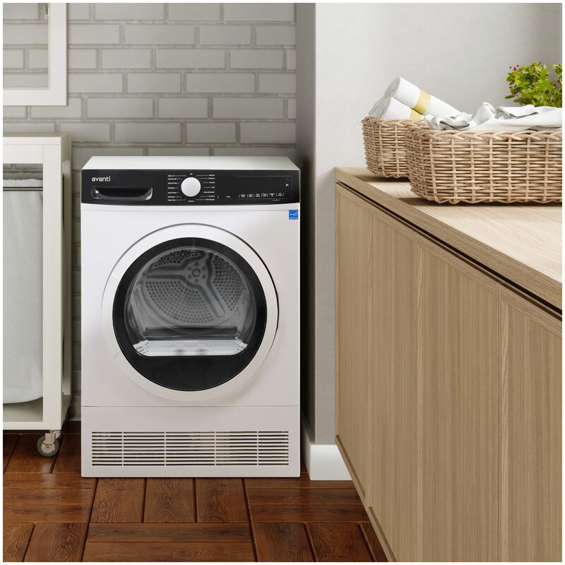 Avanti 24 in. 4.0 cu. ft. Stackable Ventless Electric Dryer with Sanitize Cycle & Sensor Dry - White, , hires