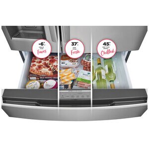 Frigidaire Gallery 36 in. 21.5 cu. ft. Counter Depth 4-Door French Door Refrigerator with External Ice & Water Dispenser and Custom-Flex Temp Drawer - Stainless Steel, Stainless Steel, hires