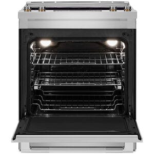 JennAir 30 in. 6.8 cu. ft. Air Fry True European Convection Slide-In Electric Range with Radiant Burners - Stainless Steel, , hires