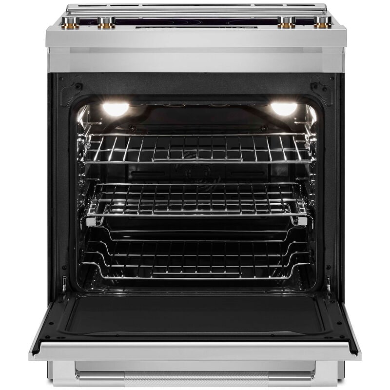 JennAir 30 in. 6.8 cu. ft. Air Fry True European Convection Slide-In Electric Range with Radiant Burners - Stainless Steel, , hires