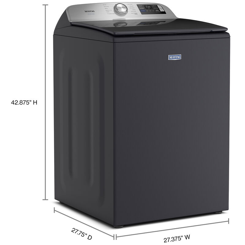 Maytag Pet Pro 27 in. 5.2 cu. ft. Smart Top Load Washer with Agitator & Sanitize with Oxi - Midnight Steel, Midnight Steel, hires