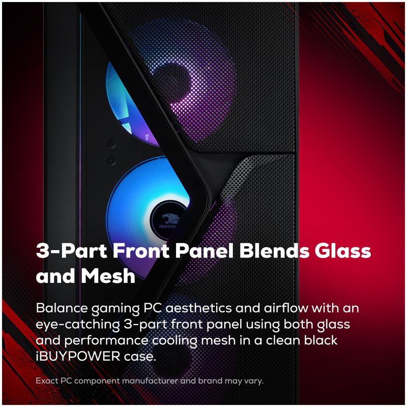 iBUYPOWER Slate Gaming Desktop With AMD Ryzen 5 5500, 3.6 GHz, 6-Core CPU, NVIDIA GeForce RTX 4060, 8GB VRAM GPU, 16 GB RAM, 1 TB SSD & Windows 11 Home - Black, , hires