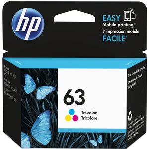 HP 63 Series Tri-Color Original Printer Ink Cartridge, , hires