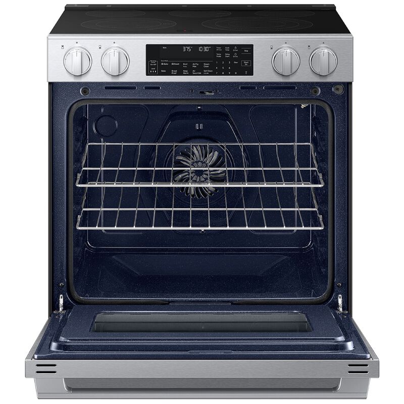 Samsung Bespoke 30 in. 6.3 cu. ft. Smart Air-Fry True European Convection Slide-In Electric Range with Radiant Burners - Stainless Steel, Stainless Steel, hires