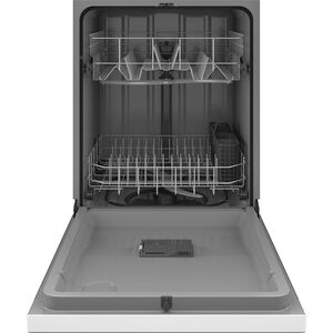 GE 24 in. Front Control Flush-Mount Dishwasher with 59 dBa Sound Level, Dry Boost & Pocket Handle - White, White, hires