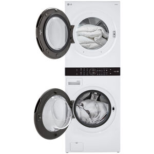 LG 27 in. WashTower with 4.5 cu. ft. Washer with 6 Wash Programs & 7.4 cu. ft. Gas Dryer with 6 Dryer Programs, Sensor Dry & Wrinkle Care - White, White, hires