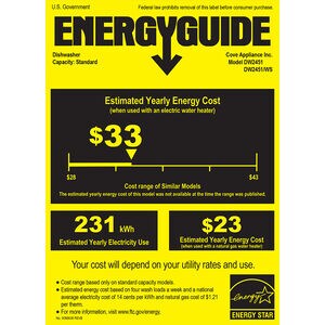 Cove 24 in. Top Control Smart Dishwasher with 41 dBA Sound Level & 3rd Rack - Custom Panel Ready, , hires