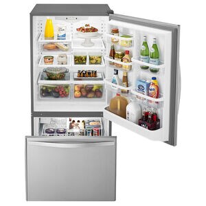 Whirlpool 33 in. 22.1 cu. ft. Bottom Freezer Refrigerator with Ice Maker - Stainless Steel, Stainless Steel, hires