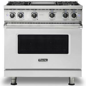 Viking 5 Series 36 in. 5.1 cu. ft. Convection Oven Freestanding LP Gas Range with 4 Sealed Burners & Griddle - Stainless Steel, , hires