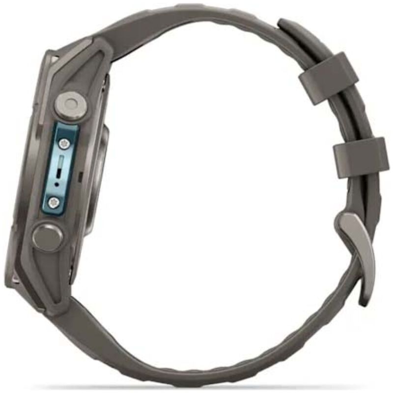 Garmin fenix 9 47 mm, AMOLED Smart Watch - Titanium with Pebble Gray Silicone Band, , hires