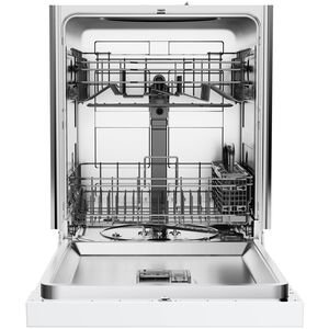 Midea 24 in. Front Control Flush-Mount Dishwasher with 52 dBA Sound level, Auto Open Door & Pocket Handle - White, , hires