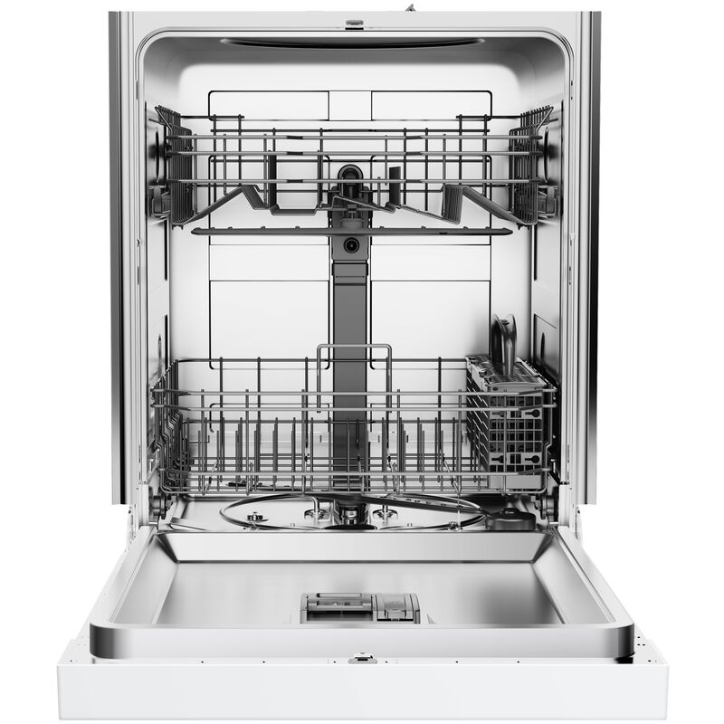 Midea 24 in. Front Control Flush-Mount Dishwasher with 52 dBA Sound level, Auto Open Door & Pocket Handle - White, , hires
