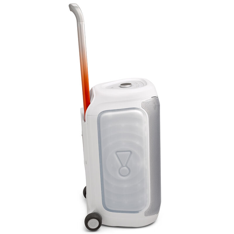 JBL PartyBox 330 Portable Party Speaker with JBL Legendary Sound, Futuristic Lighting, A Lelescopic Handle and Wide Wheels - White, , hires