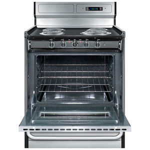 Summit 30 in. 3.7 cu. ft. Oven Freestanding Electric Range with 4 Coil Burners - Stainless Steel, , hires