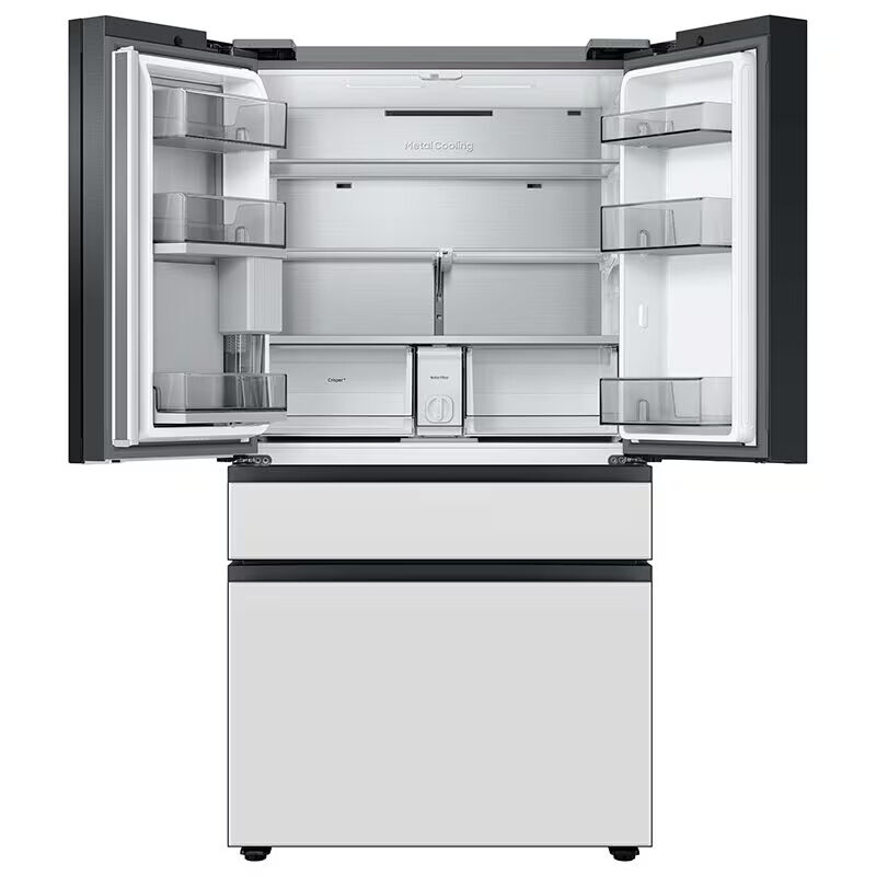 Samsung Bespoke 36 in. 22.8 cu. ft. Smart Counter Depth 4-Door French Door Refrigerator with Internal Water Dispenser - White Glass, White Glass, hires