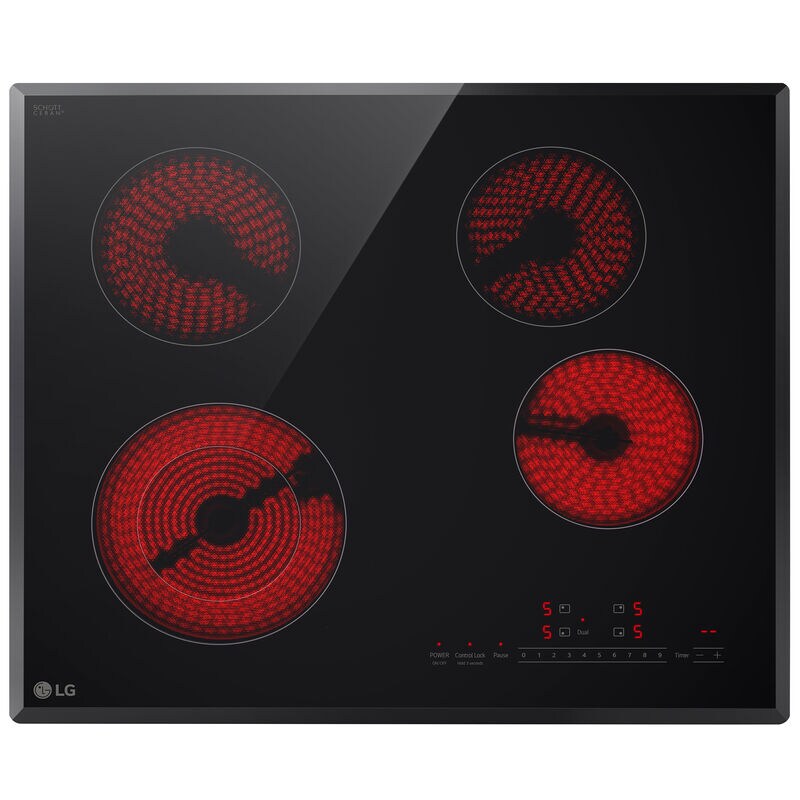 LG 24 in. 4-Burner Electric Cooktop - Black, , hires