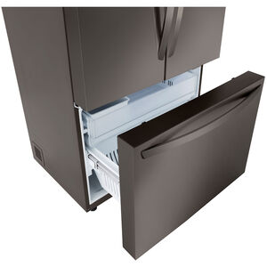 LG 36 in. 26.5 cu. ft. Smart Counter Depth French Door Refrigerator with Internal Water Dispenser - Black Stainless Steel, Black Stainless Steel, hires