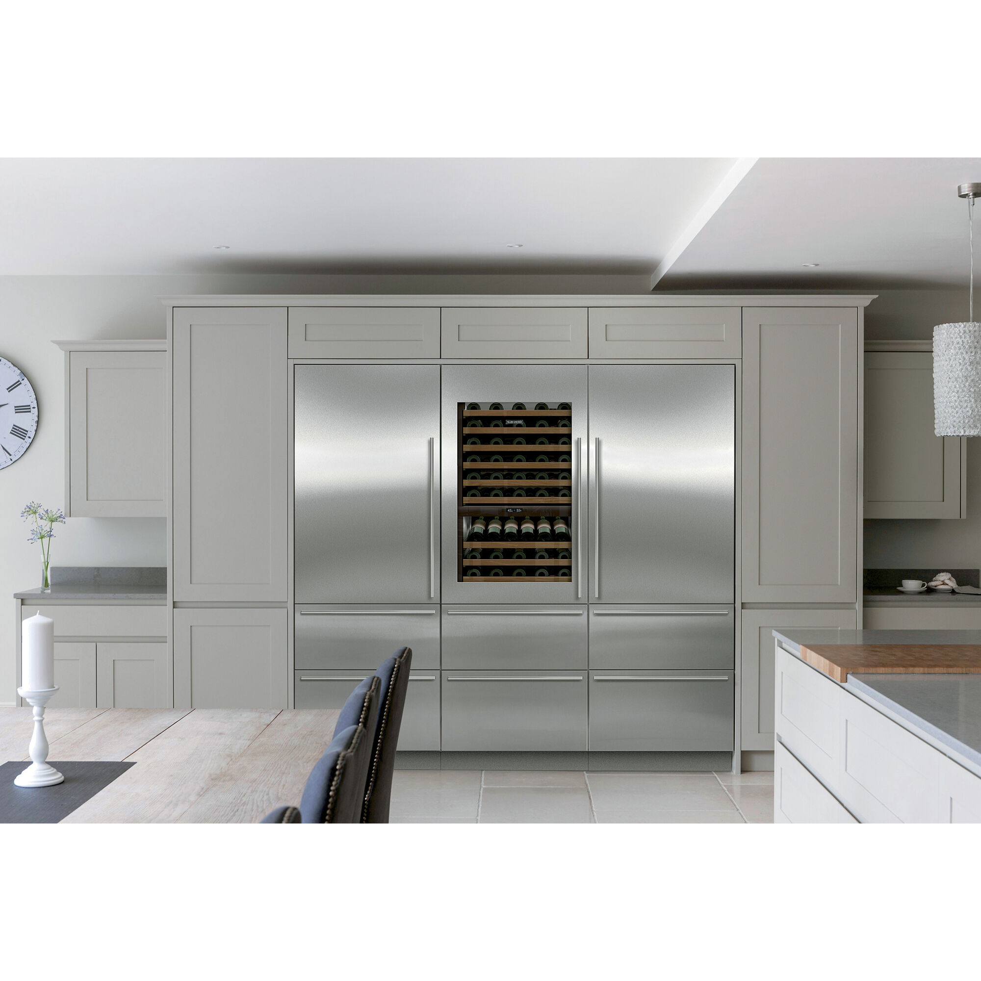 Sub-Zero DET3050RID-L Designer Series Built-In Freezerless Refrigerator shown in a luxury built-in kitchen setting