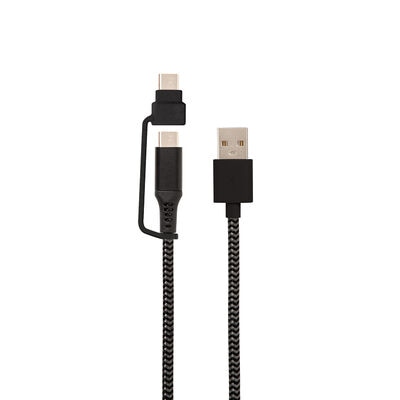 Helix Dual USB-A to USB-C or Micro USB 10ft Cable - Black | ETHACM10BLK