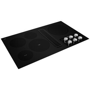 KitchenAid 36 in. 5-Burner Electric Cooktop with Downdraft, Simmer Burner & Power Burner - Black, , hires