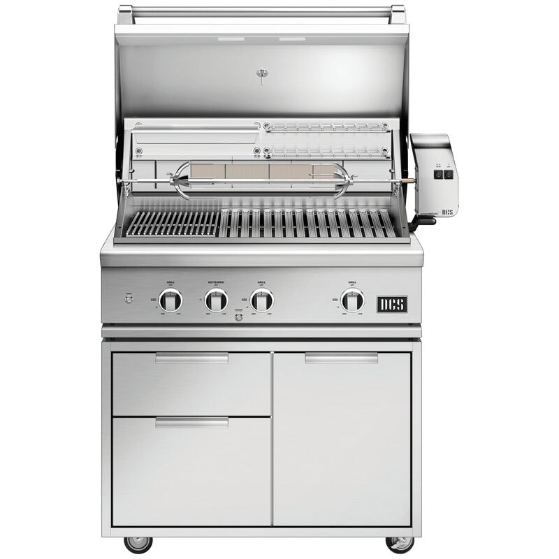 DCS Series 9 36 in. 3-Burner Built-In Natural Gas Grill with Rotisserie, Sear Burner & Smoke Box - Stainless Steel, , hires