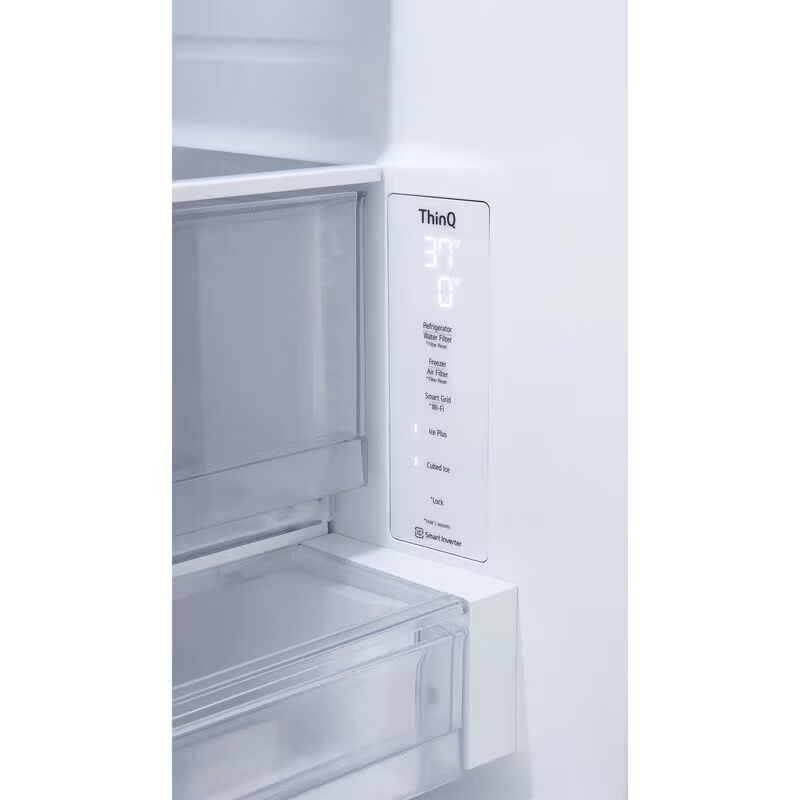 LG 36 in. 26.5 cu. ft. Smart Counter Depth French Door Refrigerator with Internal Water Dispenser - Stainless Steel, Stainless Steel, hires