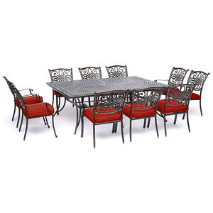 Hanover Traditions 9-Piece Square Dining Set - Red, , hires