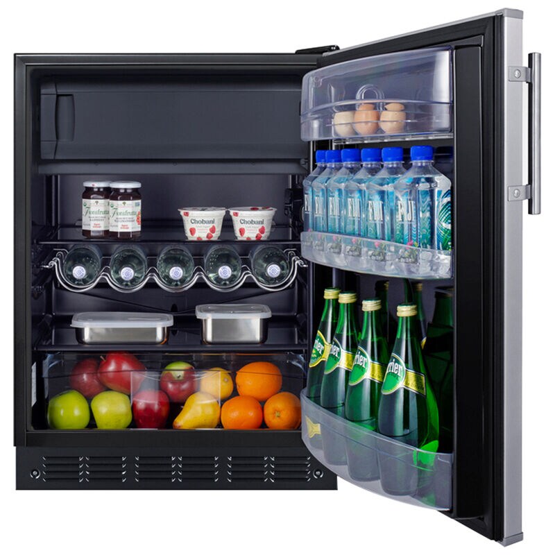 Summit 24 in. 5.0 cu. ft. ADA Compliant Undercounter Refrigerator - Stainless Steel with Black Cabinet, , hires
