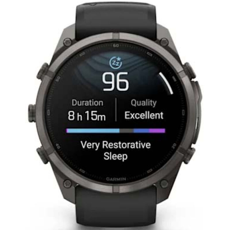 Garmin fenix 9 Pro 51 mm, AMOLED Smart Watch - Carbon Gray DLC Titanium with Black/Pebble Gray Silicone Band, , hires