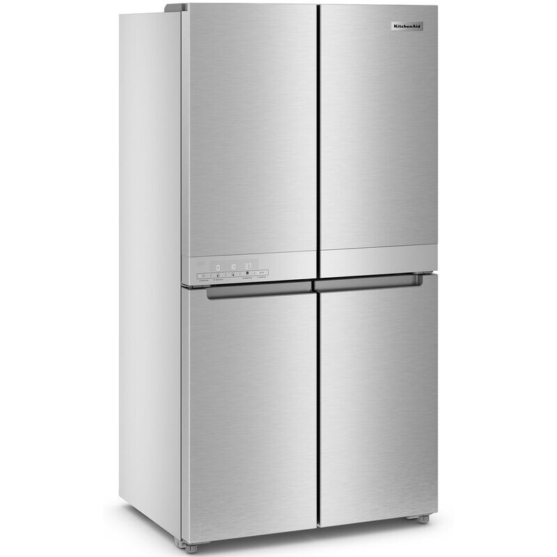KitchenAid 36 in. 19.4 cu. ft. Counter Depth 4-Door French Door Refrigerator with Ice Maker - Stainless Steel, , hires