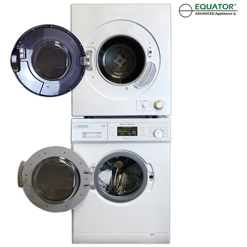 Equator 24 in. 1.6 cu. ft. Electric Front Load Stackable Laundry Center with Sensor Dry - White, , hires