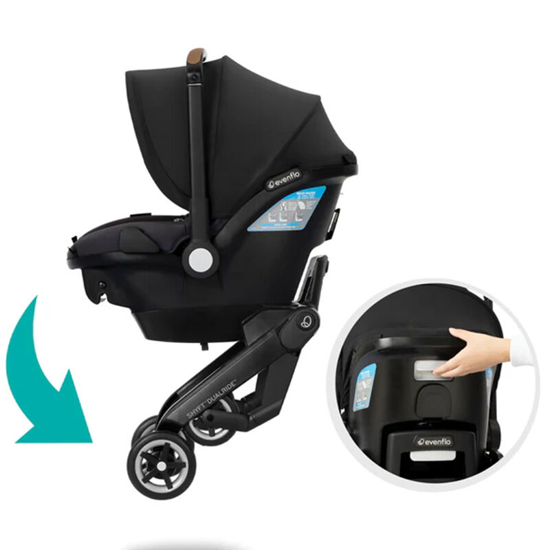 Evenflo Shyft DualRide Infant Car Seat Stroller Combo with Carryall Storage - Sylva Pink, , hires