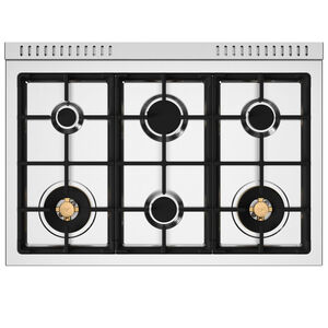 Bertazzoni Heritage Series 36 in. 5.9 cu. ft. Dual Convection Gas Range with 6 Sealed Burners & Griddle - Ivory, , hires