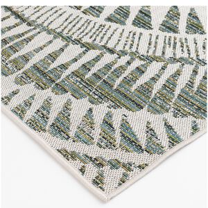 Natco Colourscape Collection Outdoor Area Rug Amiri 5'3"x7'3" - Green/Ecru, , hires