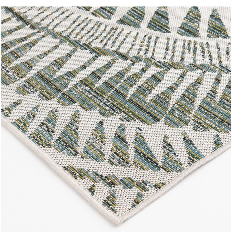 Natco Colourscape Collection Outdoor Area Rug Amiri 5'3"x7'3" - Green/Ecru, , hires