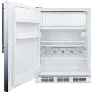 Summit 24 in. 5.1 cu. ft. Left-Hinged Undercounter Refrigerator - Stainless Steel with White Cabinet, , hires