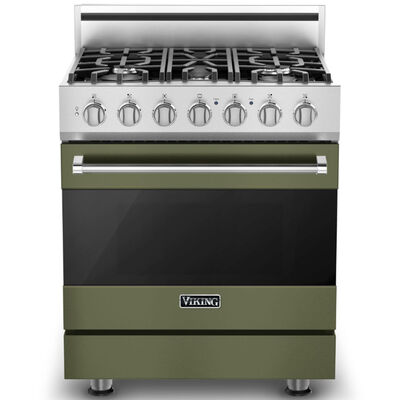 Viking 3 Series 30 in. 4.0 cu. ft. Convection Oven Freestanding Gas Range with 5 Sealed Burners - Cypress Green | RVGR33025BCY