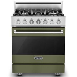 Viking 3 Series 30 in. 4.0 cu. ft. Convection Oven Freestanding Gas Range with 5 Sealed Burners - Cypress Green, , hires