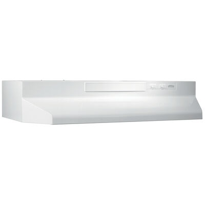 Broan F40000 Series 24 in. Standard Style Range Hood with 2 Speed Settings, 230 CFM & 1 Incandescent Light - White | F402411